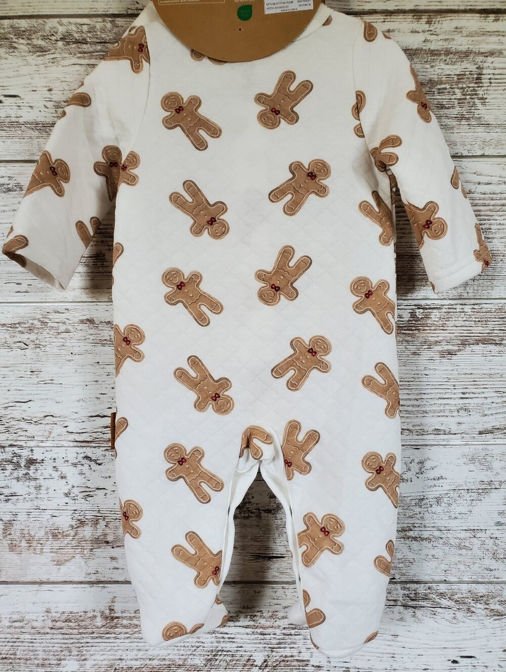 Lila & Jack Quilted Gingerbread Man Holiday Footed Pajama Set NWT 0-3M - Picture 5 of 11